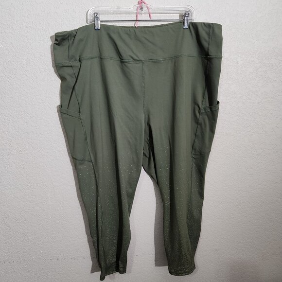 Torrid Active Leggings With Side Pockets Dots Plus Size 5 Olive Green - Picture 1 of 16